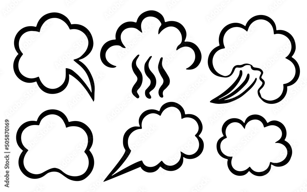 clouds couple sketch different shapes vector eps10 clouds couple sketch different shapes vector eps10