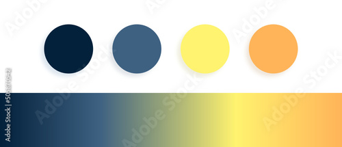 Dreamy tranquil Color palette for graphics/ web/ art/ fashion designing with gradient	
