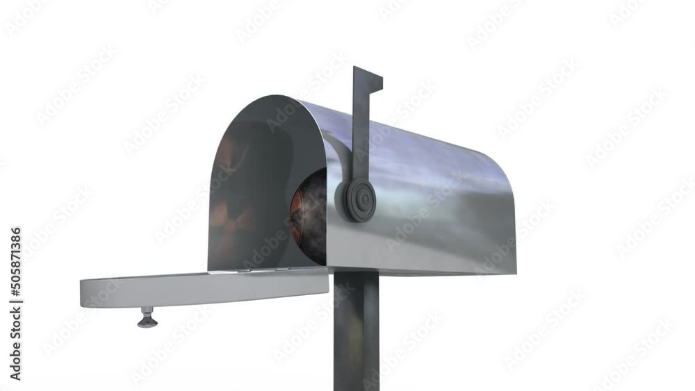 3d animation of the mailbox opening with the flag of Russia. There is ...