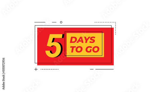 Five days go sale price offer promo deal timer, 5 days only.