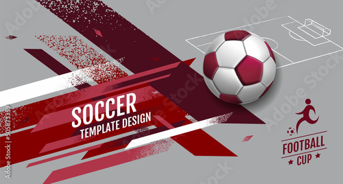 Naklejka Soccer Template design , Football banner, Sport layout design, vector illustration.