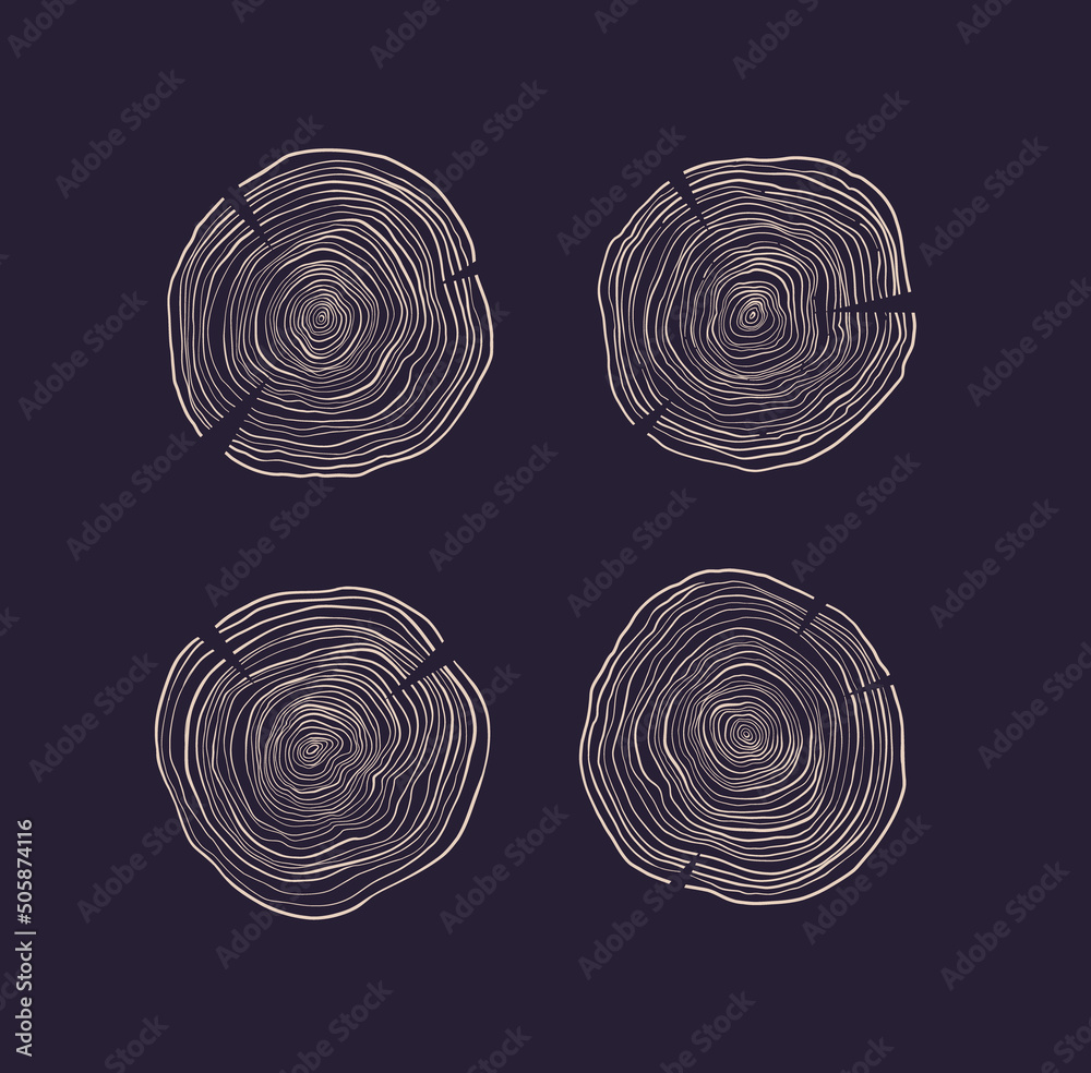 Φωτογραφία Linear hand drawn illustrations - annual rings