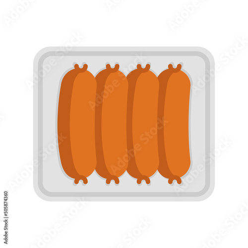 Sausage in vacuum packaging isolated on white background.