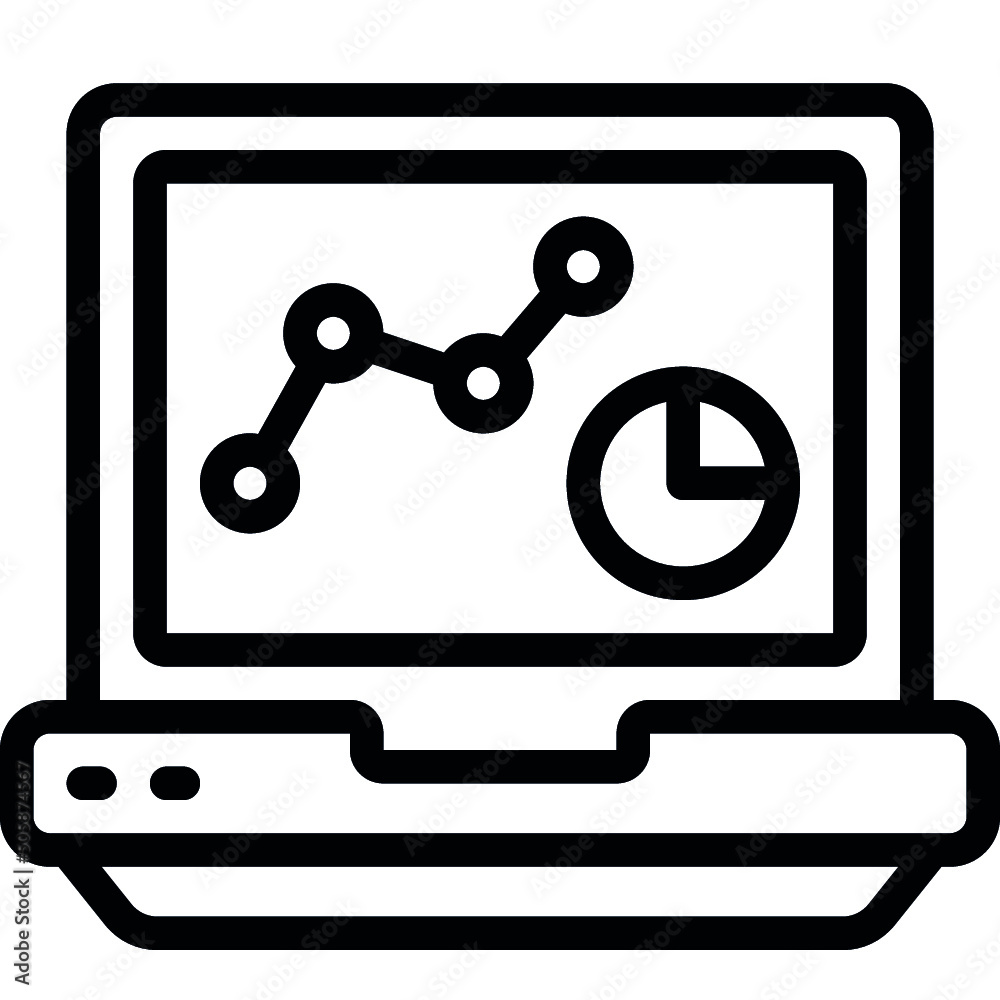 Laptop Data Dashboard Icon
