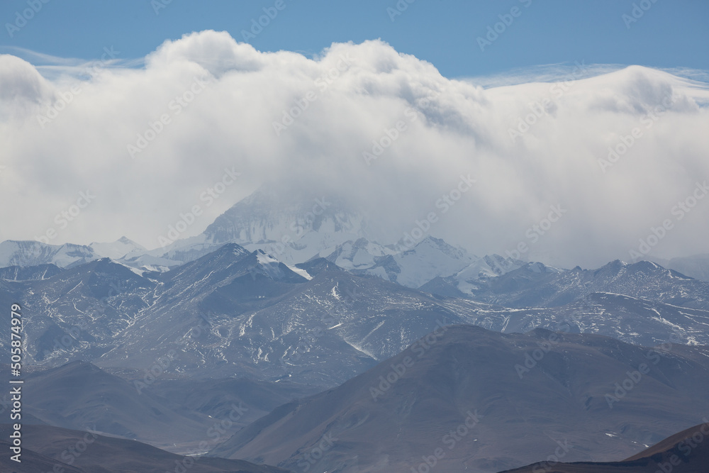Mounr Everet from Tibet obscured by clouds