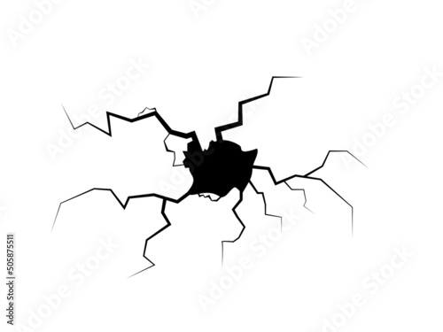 Hole in the wall.Destroyed wall.