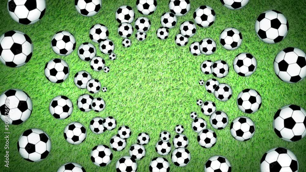 SOCCER BALLS Animation Background, Rendering, Loop, with Alpha Matte
