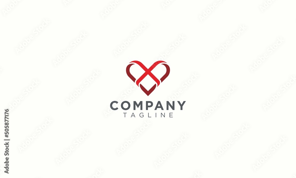 Heart vector symbol logotype. Abstract line medical health logo icon design.
