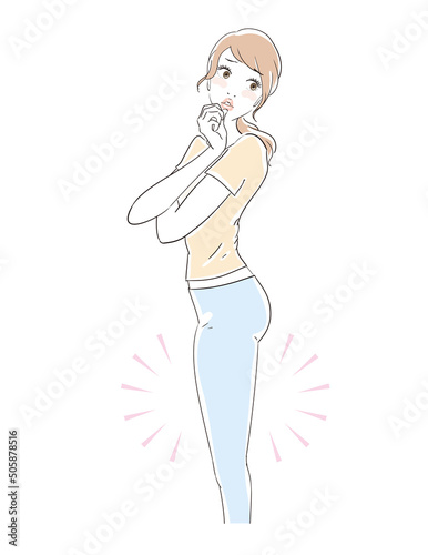 太ももの脂肪が気になる可愛い女性