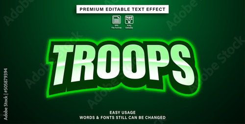 troops editable text effect