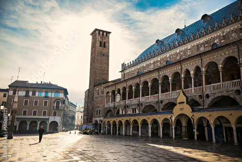 Hall in the center of Padua (Padova) historical town called Palazzo Della Ragione on Piazza Delle Erbe Square, Italy