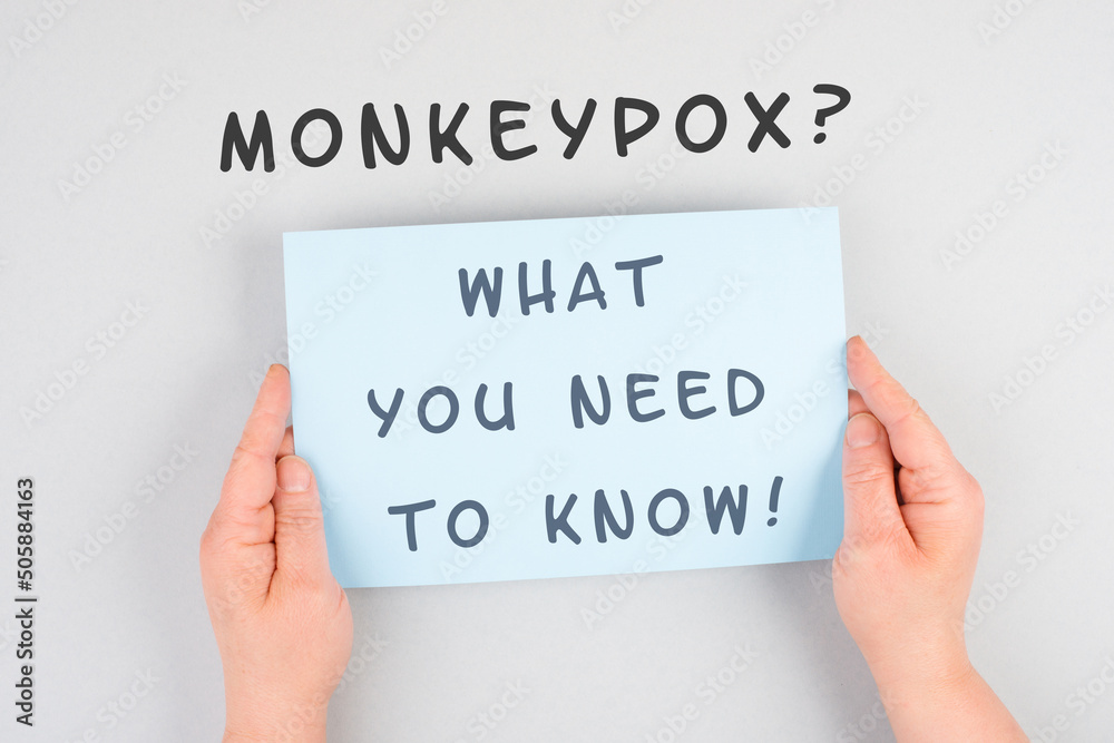 The words monkeypox, what you need to know, are standing on a paper, outbreak of the MPXV virus, infectious disease spreading The words monkeypox, what you need to know, are standing on a paper, outbreak of the MPXV virus, infectious disease spreading