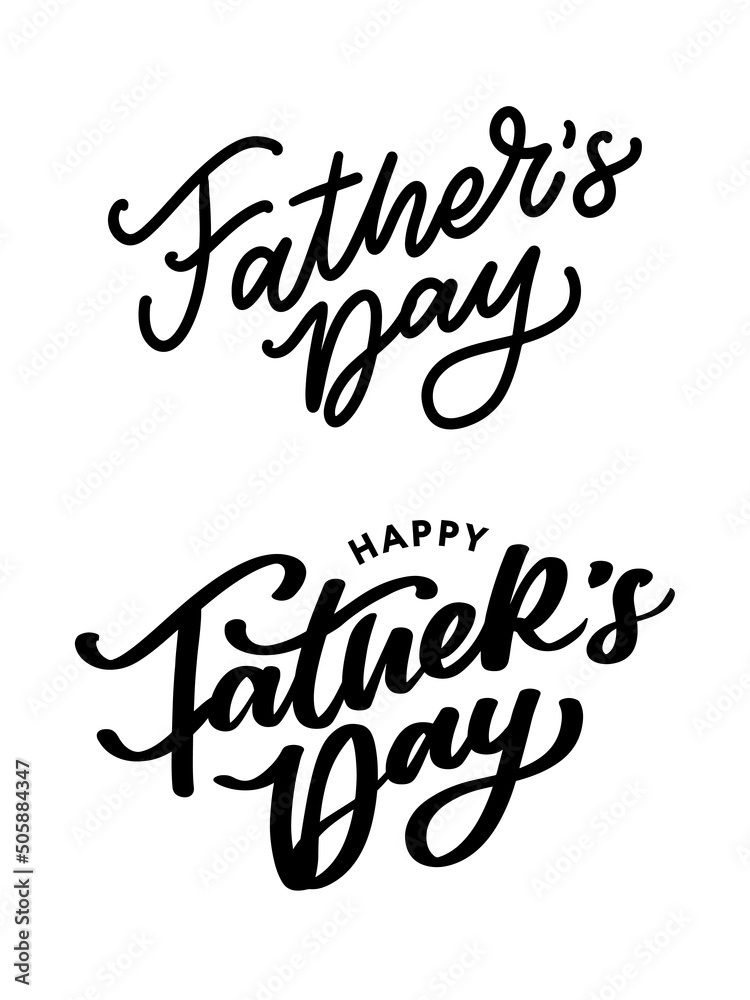 Happy Father's Day Calligraphy greeting card. Banner Vector illustration.