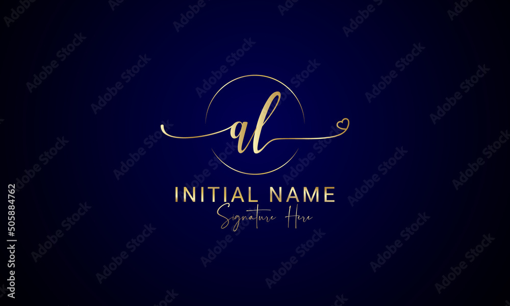 Fototapeta premium AL, LA, A and L Initial Letter Luxury-Premium Logo.