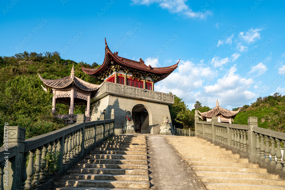 Close-up of ancient architecture of Buddhist temple in Wenzhou Close-up of ancient architecture of Buddhist temple in Wenzhou