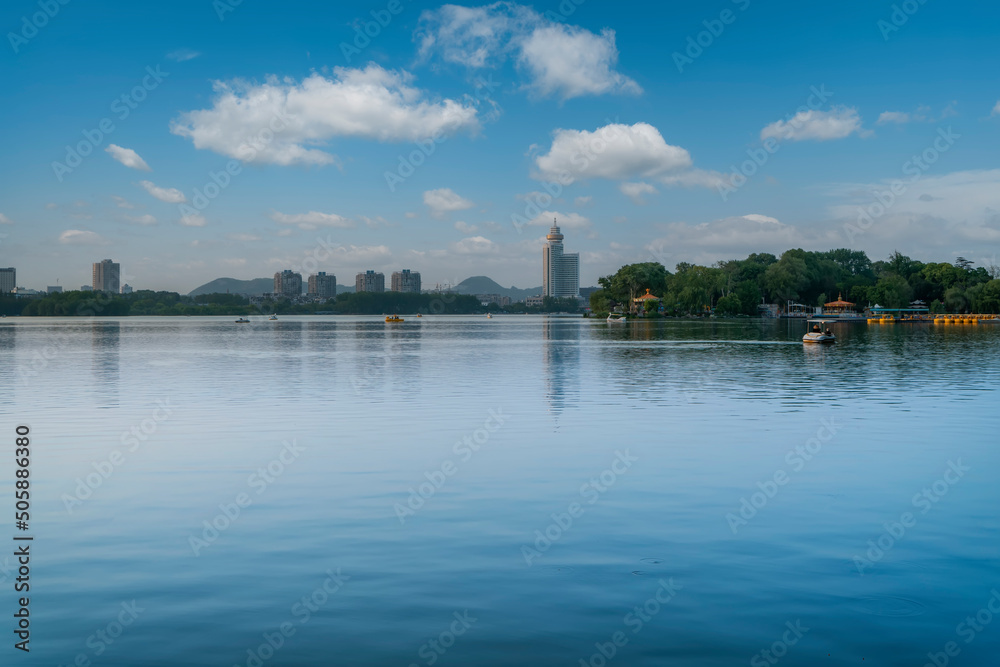 Cityscape by the Xuanwu Lake in Nanjing, China