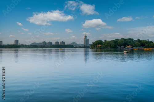 Cityscape by the Xuanwu Lake in Nanjing, China