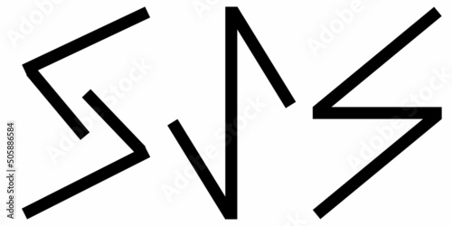 vector runic scandinavian celtic alphabet letter S