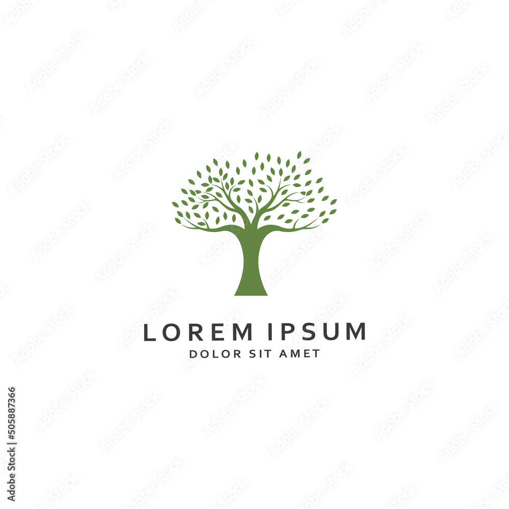 Obraz premium Living tree logo design, using a vector illustration template concept.