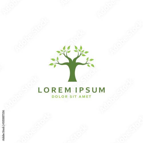 Living tree logo design  using a vector illustration template concept.
