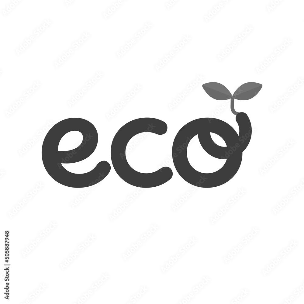 Φωτογραφία ecoの文字から小さな芽が出たイラスト - エコ･エコ活動・節約のイメージ素材