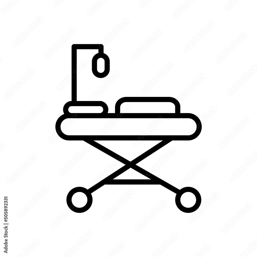 hospital bed new icon simple vector