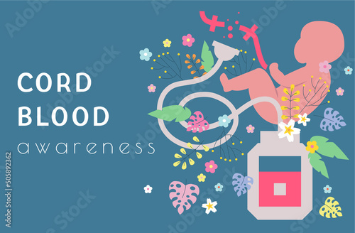 Cord Blood Awareness vector illustration. Cord Blood medical concept photo