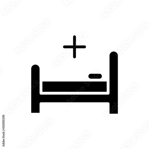 hospital bed new icon simple vector