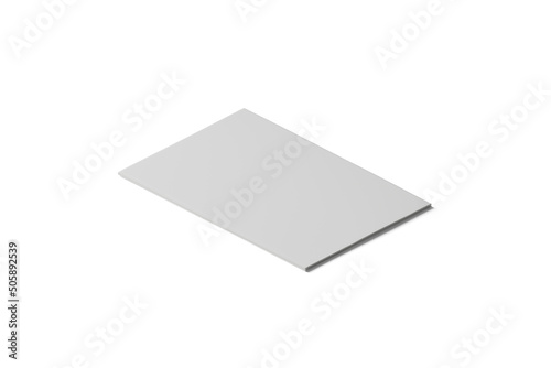 isometric view blank book mockup illustration 3d render isolated on white background
