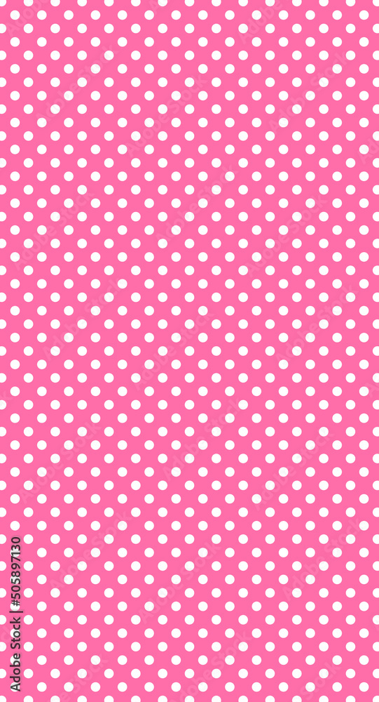 cute polka dots seamless pattern retro stylish vintage pink vertical potrait background suitable for smartphone wallpaper