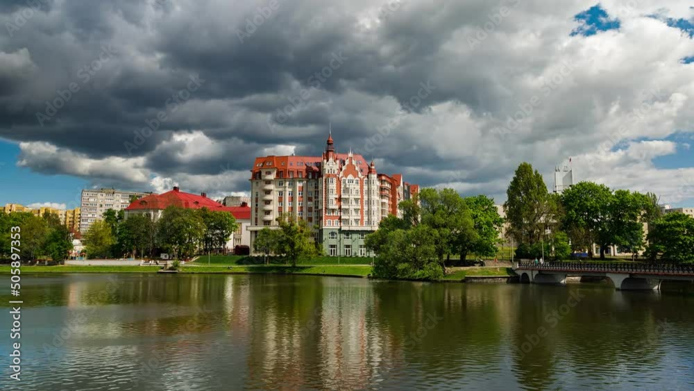 Time Lapse: The new buildings on embankment of Lower Lake, Kaliningrad Time Lapse: The new buildings on embankment of Lower Lake, Kaliningrad