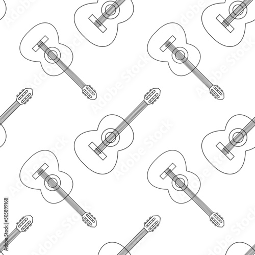 seamless pattern with guitars. Minimalistic seamless pattern with the image of a guitar. Print for textiles, clothing, wallpaper, postcards, posters.