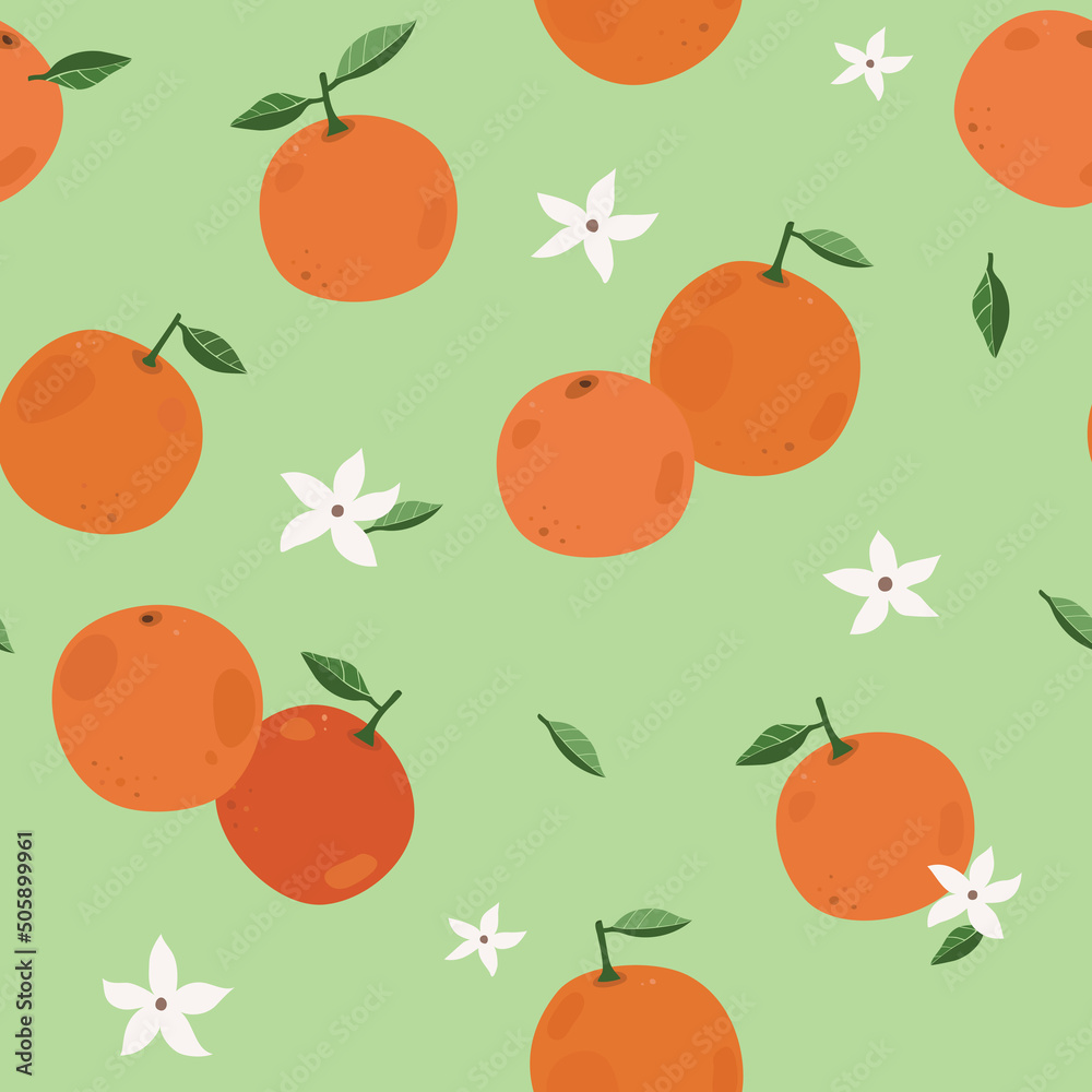 Oranges. Seamless cartoon pattern for fabric textile or wrapping paper. Vector illustration Oranges. Seamless cartoon pattern for fabric textile or wrapping paper. Vector illustration