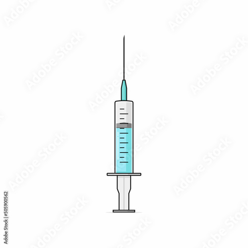 Isolated medical injection cartoon vector graphics
