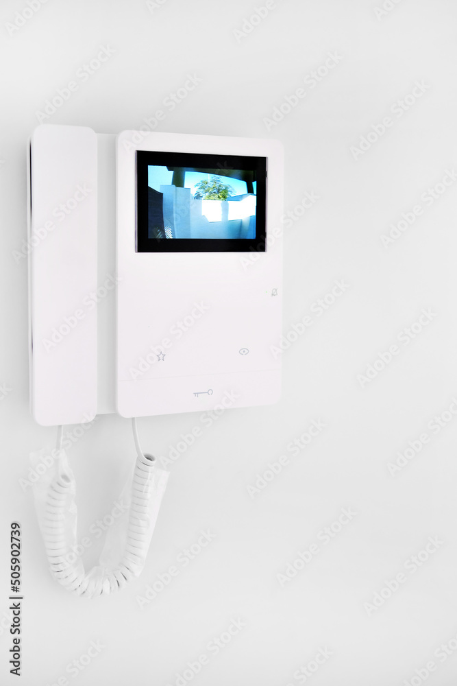 Fotografie Video intercom with talkback or doorphone voice communications system