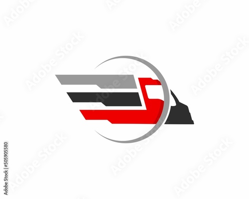 Truck delivery with fast wing effect logo