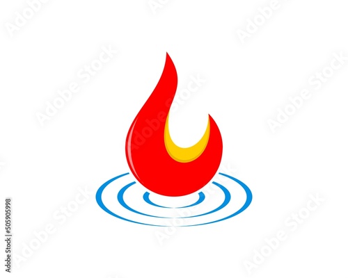 Simple fire with water wave