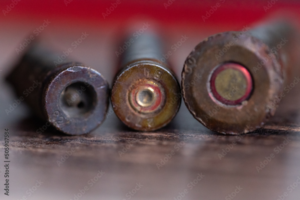 Three used shells Three used shells