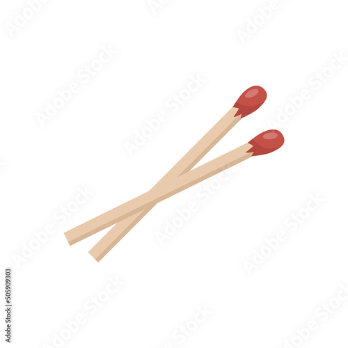 Unused matches stick isolated on white background. Vector stock