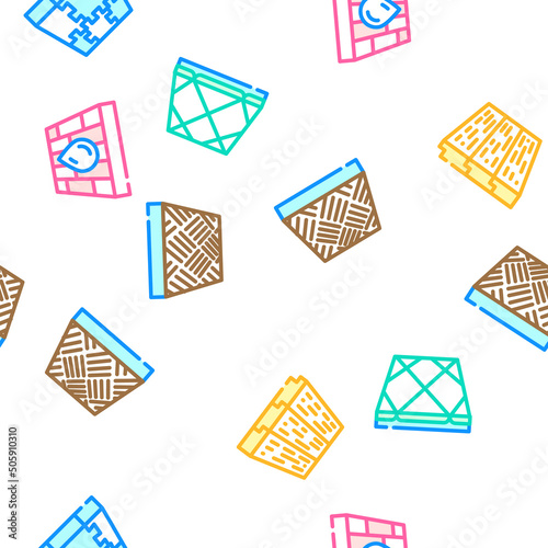 Floor Material Layers Renovation Vector Seamless Pattern Color Line Illustration