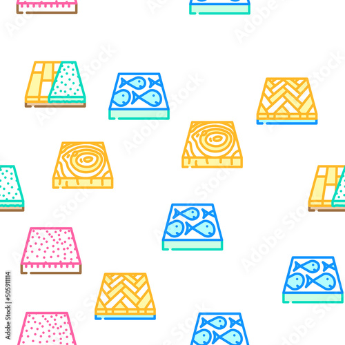Floor Material Layers Renovation Vector Seamless Pattern Color Line Illustration