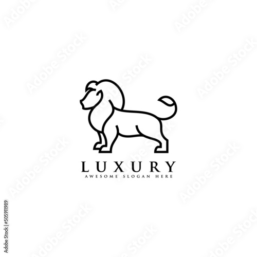 simple luxury lion king logo design  creative line and outline lion logo inspiration vector template icon