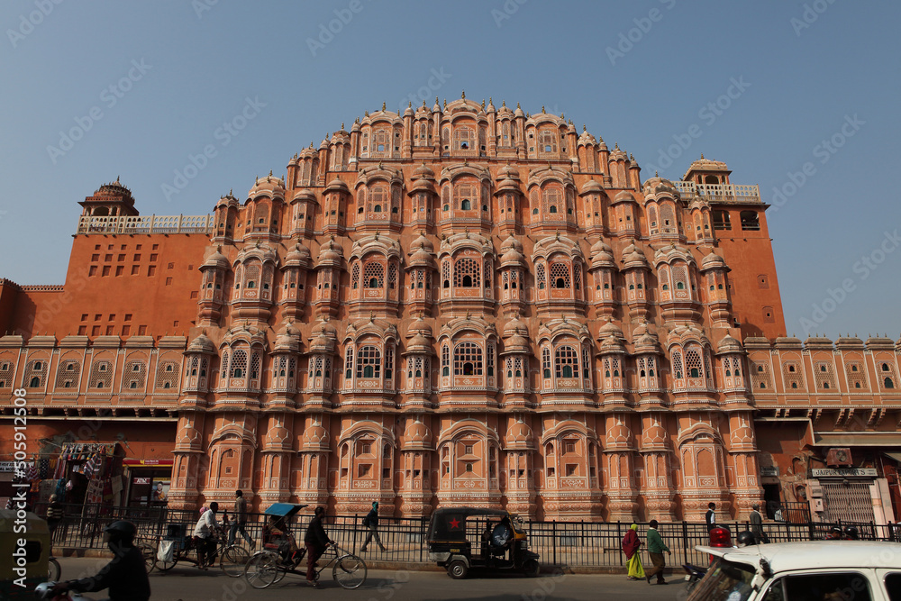 Hawamahal Palace or Palace of winds, Jaipur, India. Rajasthan 