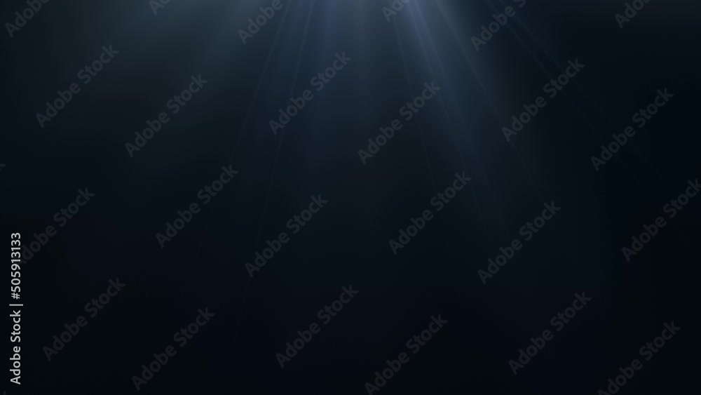 Looped animated blue light rays on dark background