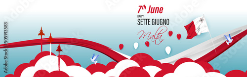 Vector illustration for happy sette Giugno -Malta