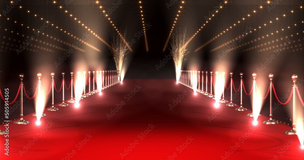 Long carpet with red background Stock Illustration | Adobe Stock