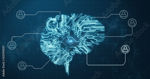 Conceptual image of circuit connection brain