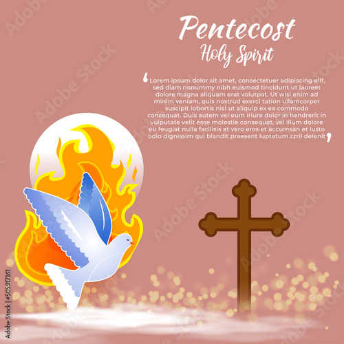 Vector illustration concept of Pentecost Sunday banner