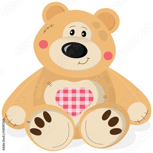 Teddy bear with heart. Vector