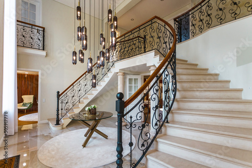 Fotografie Elegant vintage hallway with iron stairs